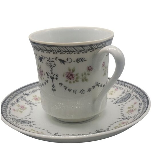 Demitasse Teacup and Saucer by Leart Brazil Floral Pattern Expresso 3oz Cup - Picture 2 of 9